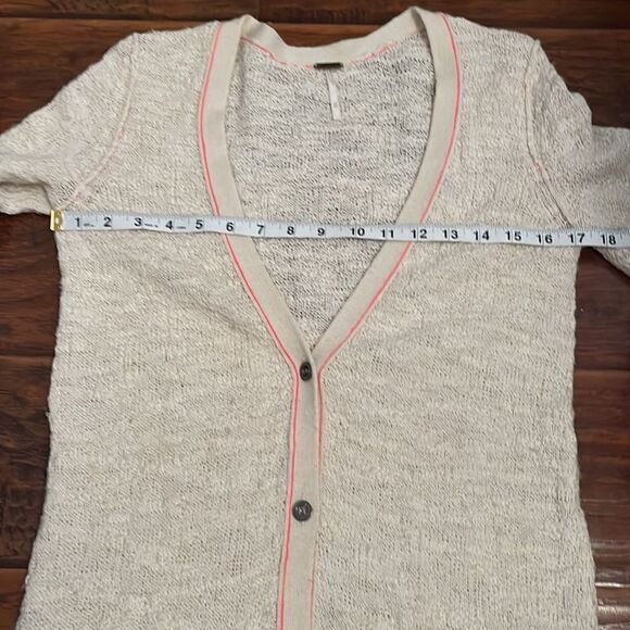 Free People Off White Sweater Cardigan Casual Feminine Academia Work Office - Picture 5 of 13